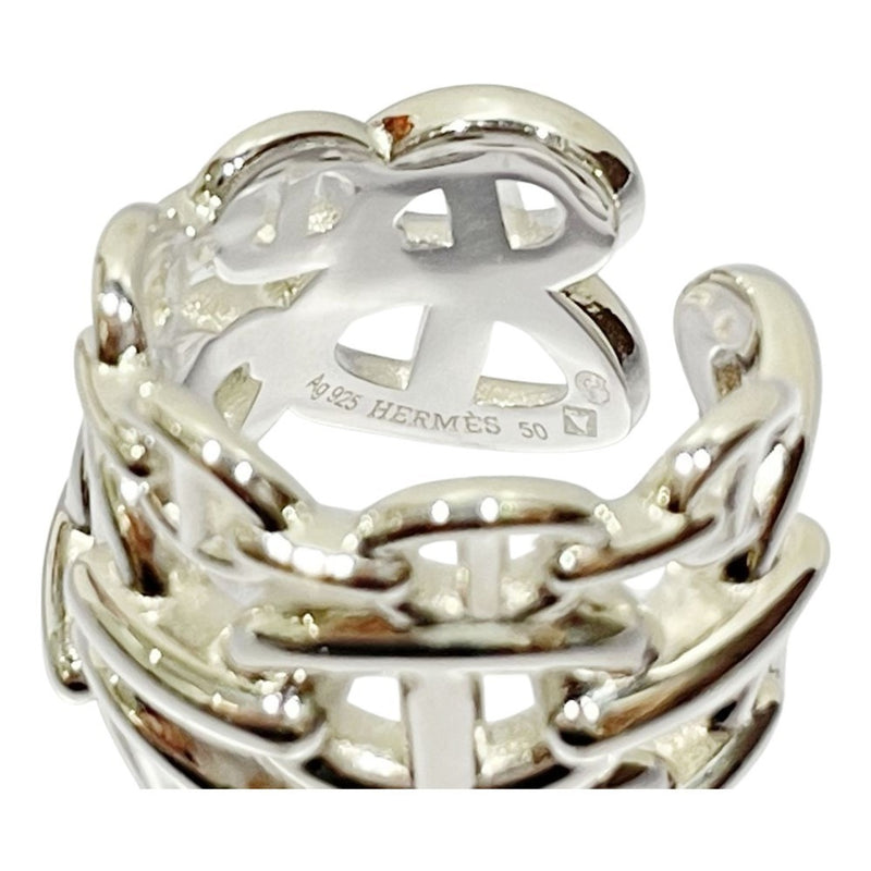 Hermes Silver Silver 925 Band Ring (Pre-Owned)