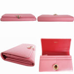 Bvlgari Pink Leather Long Wallet (Bi-Fold) (Pre-Owned)