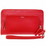 Tumi Coral Red Leather Long Wallet (Bi-Fold) (Pre-Owned)