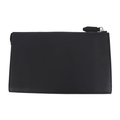 Salvatore Ferragamo Black Leather Clutch Bag Handbag (Pre-Owned)