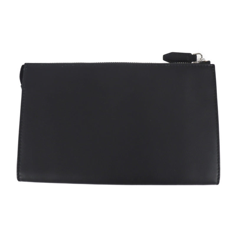 Salvatore Ferragamo Black Leather Clutch Bag Handbag (Pre-Owned)