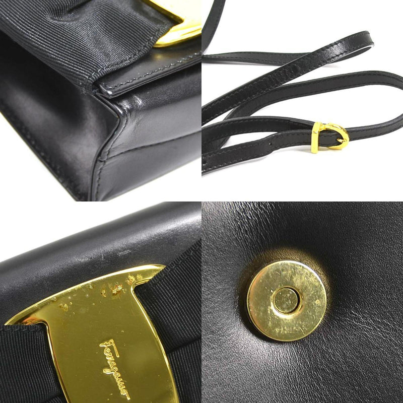 Salvatore Ferragamo Black Leather Shoulder Bag (Pre-Owned)