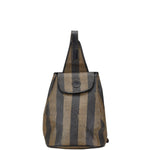 Fendi Black Brown Pvc Leather Backpack (Pre-Owned)