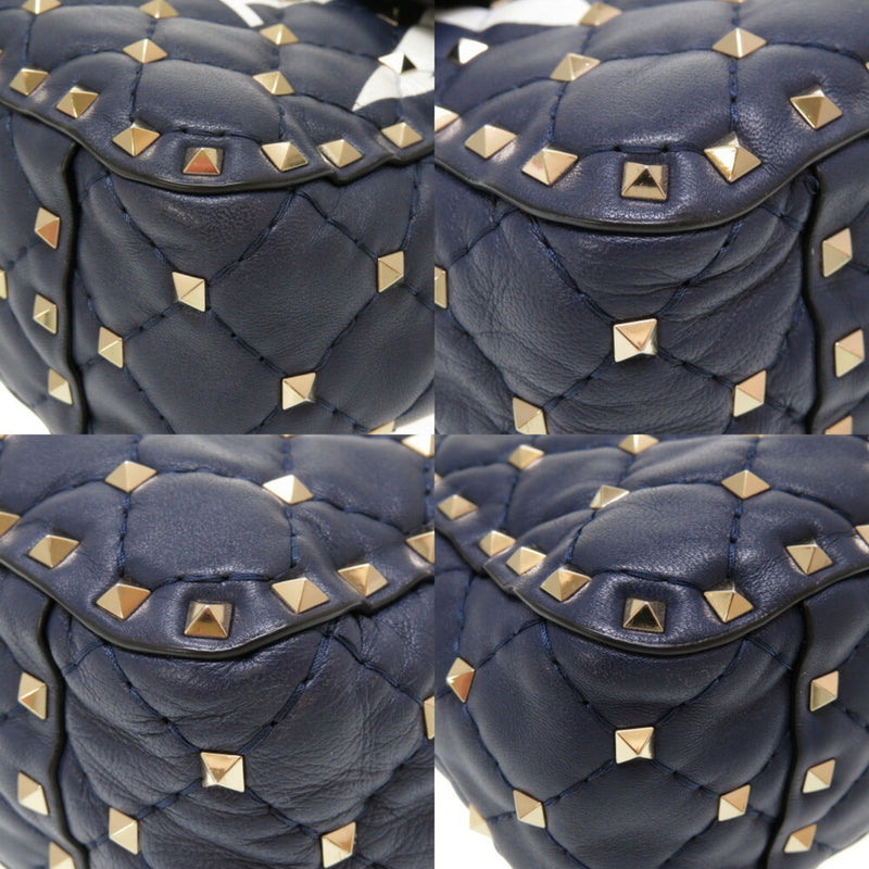 Valentino Garavani Navy Leather Shoulder Bag (Pre-Owned)