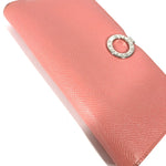 Bvlgari Pink Leather Long Wallet (Bi-Fold) (Pre-Owned)