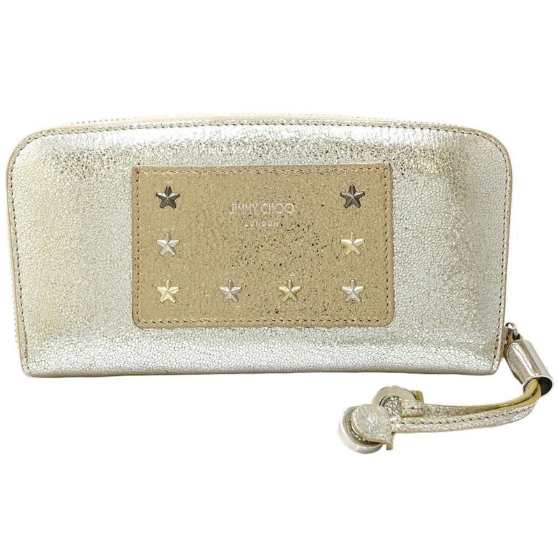 Jimmy Choo Metallic Gold Metallic Silver Leather Coin Purse/Coin Case (Pre-Owned)