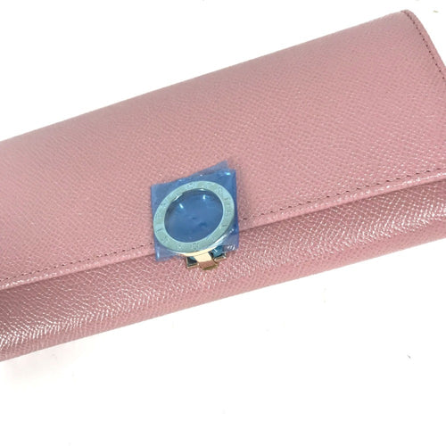 Bvlgari Pink Leather Long Wallet (Bi-Fold) (Pre-Owned)