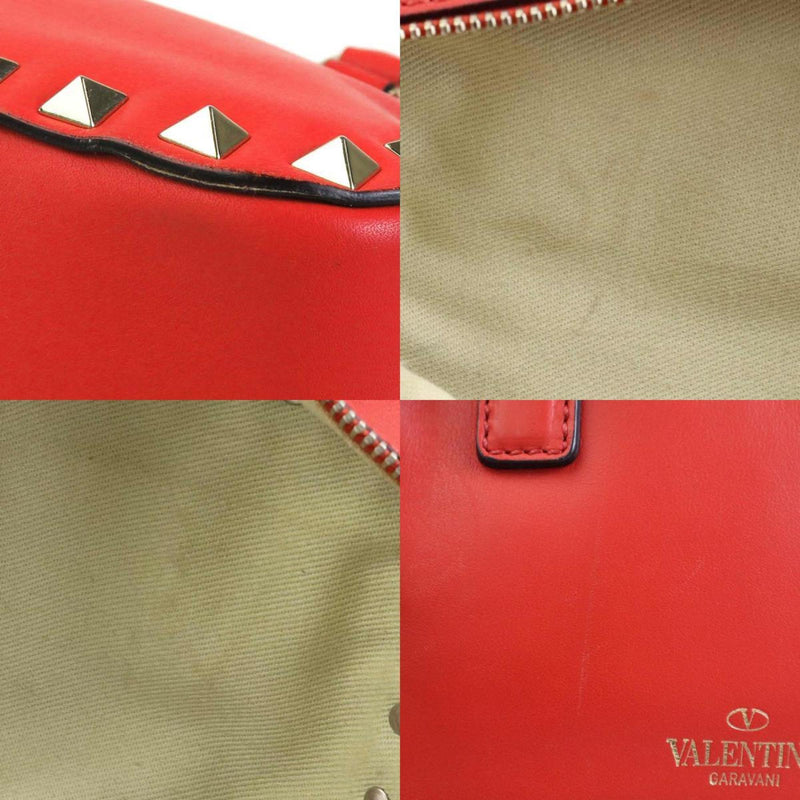 Valentino Garavani Red Color Leather Handbag Shoulder Bag (Pre-Owned)