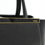 Fendi 2Jours Black Leather Handbag Shoulder Bag Tote Bag (Pre-Owned)