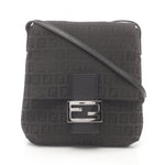 Fendi Black Canvas Leather Shoulder Bag (Pre-Owned)