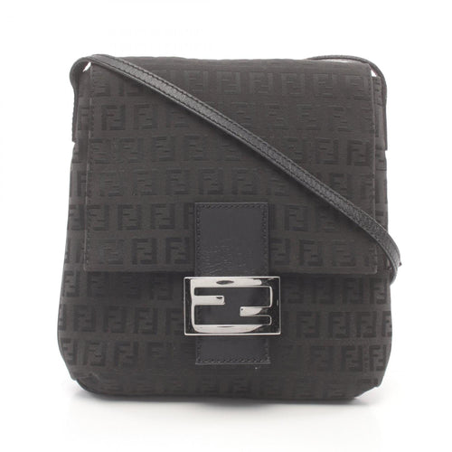 Fendi Black Canvas Leather Shoulder Bag (Pre-Owned)