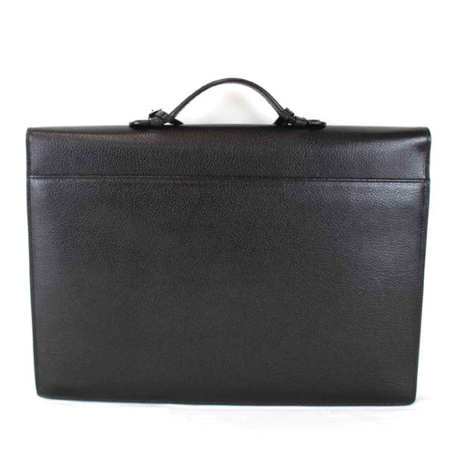 Salvatore Ferragamo Black Leather Briefcase Handbag (Pre-Owned)