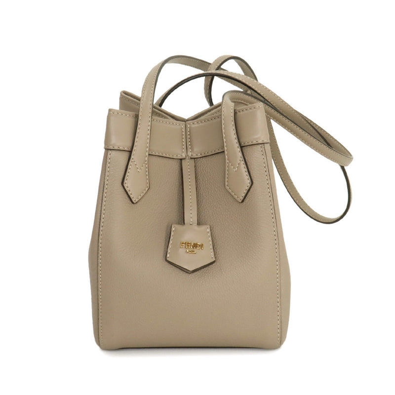 Fendi Beige Leather Shoulder Bag (Pre-Owned)