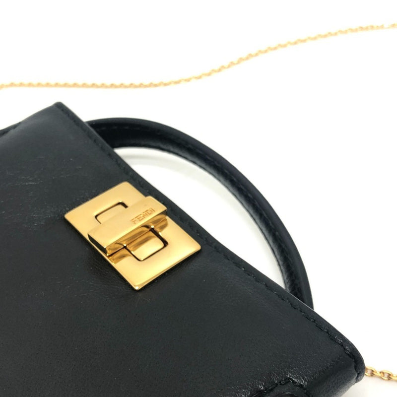 Fendi Peekaboo Black Leather Shoulder Bag (Pre-Owned)