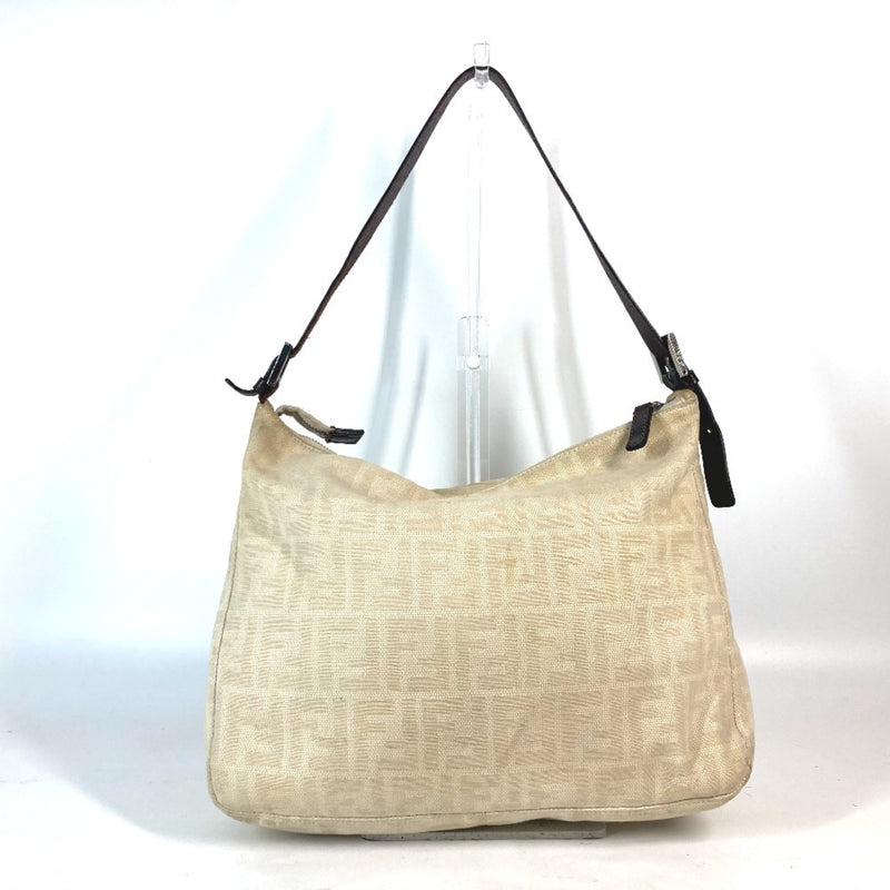 Fendi Beige Canvas Leather Shoulder Bag (Pre-Owned)