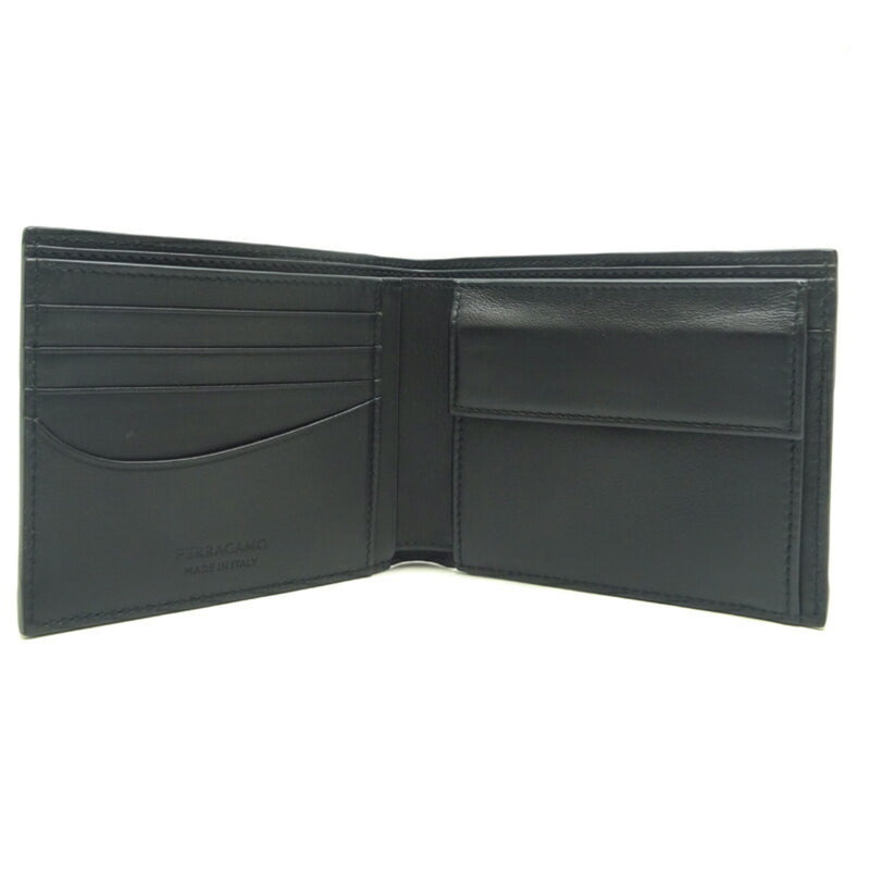 Salvatore Ferragamo Black Leather Wallet (Bi-Fold) (Pre-Owned)