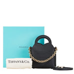 Tiffany Black Leather Handbag Shoulder Bag (Pre-Owned)