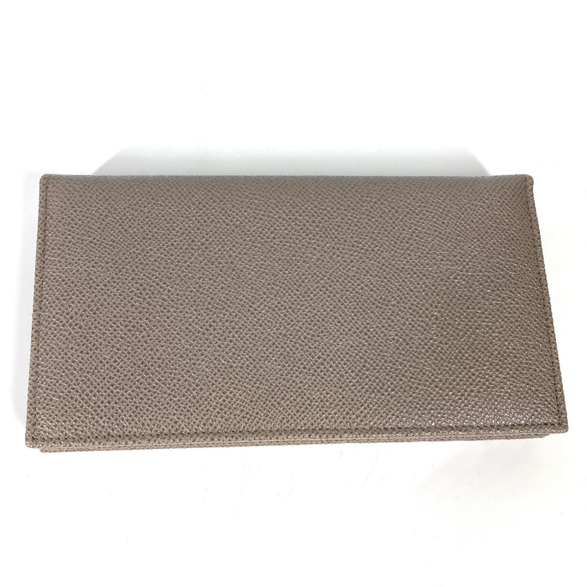 Bvlgari Gray Leather Long Wallet (Bi-Fold) (Pre-Owned)