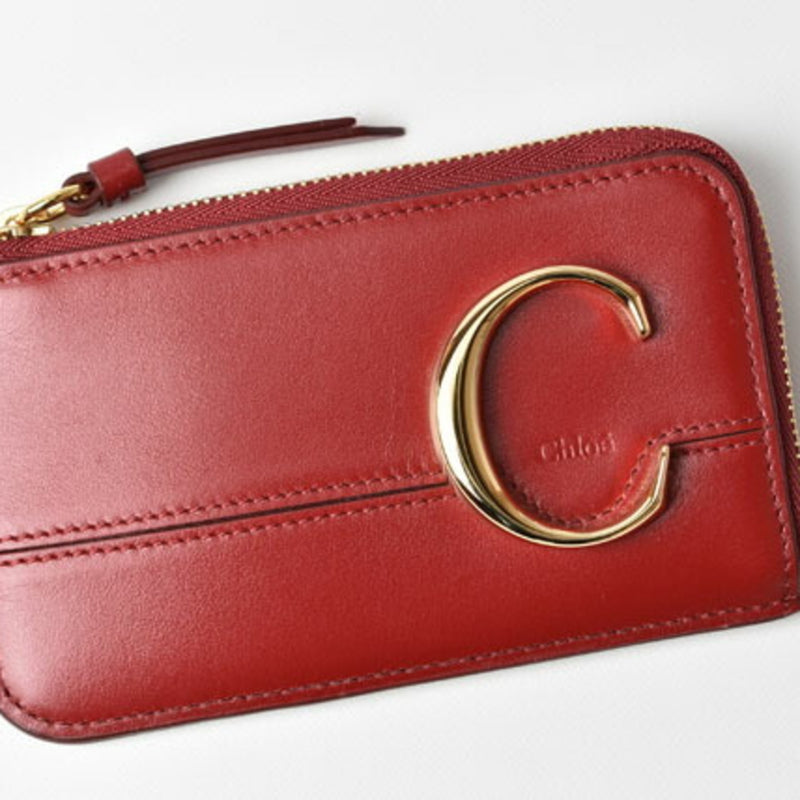 Chloé Red Color Leather Coin Purse/Coin Case