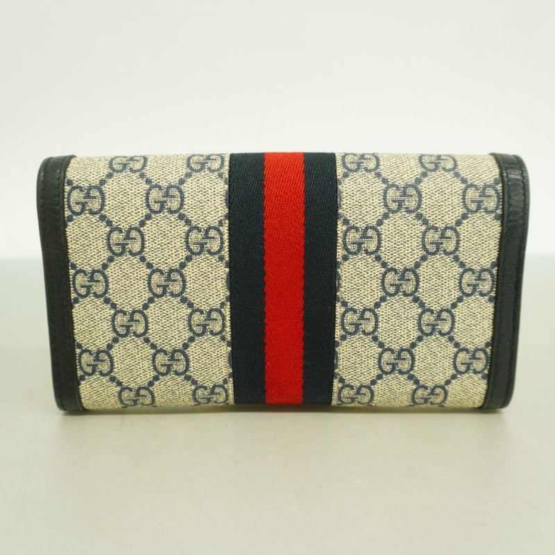 Gucci Navy Pvc Leather Long Wallet (Bi-Fold) (Pre-Owned)