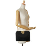 Salvatore Ferragamo Black Leather Shoulder Bag (Pre-Owned)