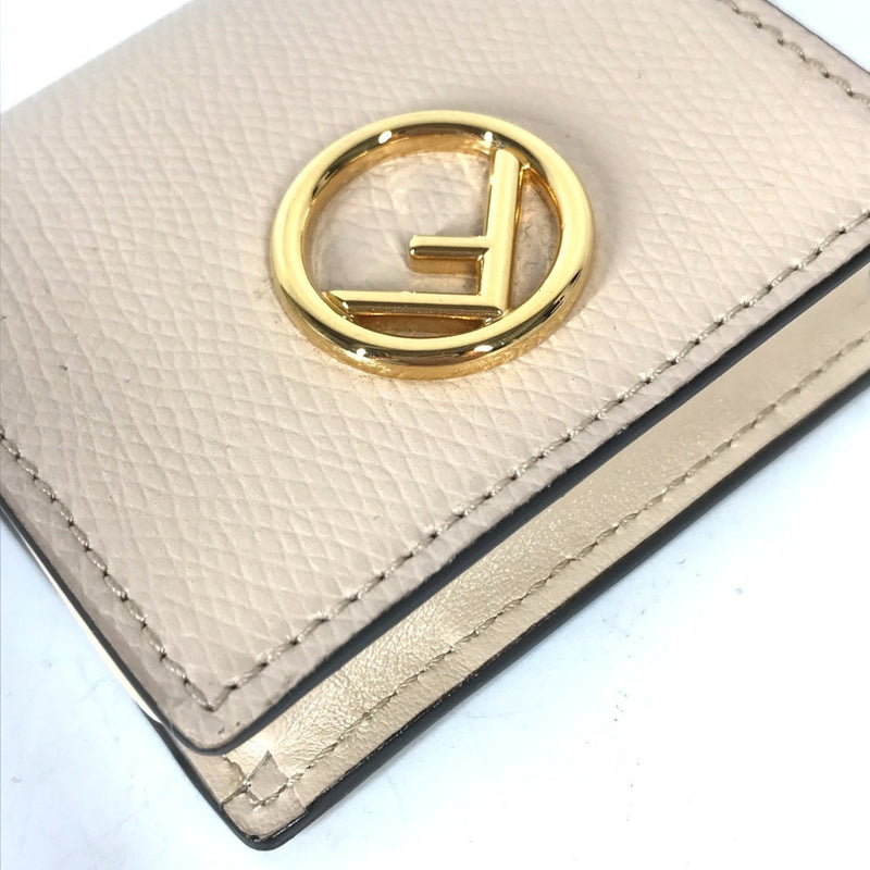 Fendi Beige Leather Coin Purse/Coin Case (Pre-Owned)