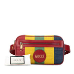 Gucci Multi-Color Red Color Canvas Leather Fanny Pack Pochette Sling Bag (Pre-Owned)