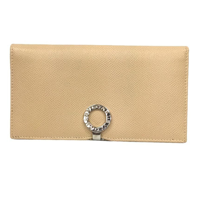 Bvlgari Beige Leather Long Bill Wallet (Bi-Fold) (Pre-Owned)