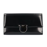 Salvatore Ferragamo Black Leather Long Wallet (Bi-Fold) (Pre-Owned)