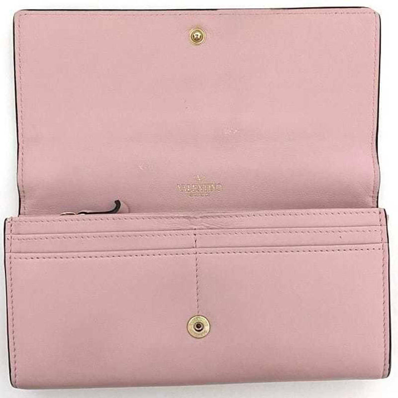 Valentino Garavani Pink Leather Long Wallet (Bi-Fold) (Pre-Owned)