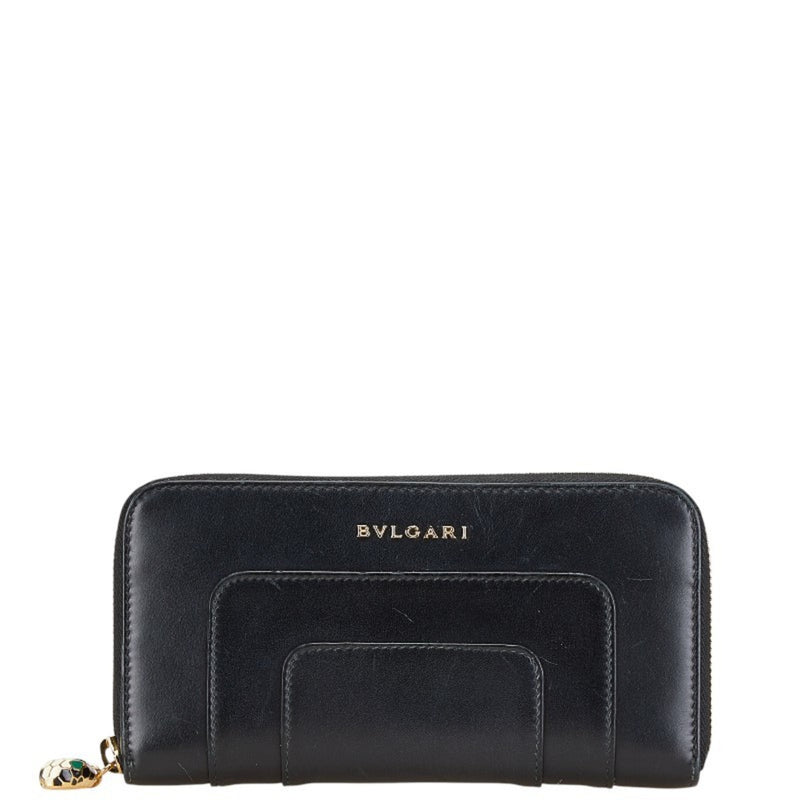 Bvlgari Black Leather Long Wallet (Bi-Fold) (Pre-Owned)