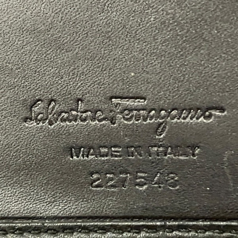 Salvatore Ferragamo Black Leather Long Wallet (Bi-Fold) (Pre-Owned)