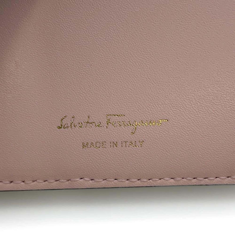 Salvatore Ferragamo Black Pink Leather Wallet (Bi-Fold) (Pre-Owned)