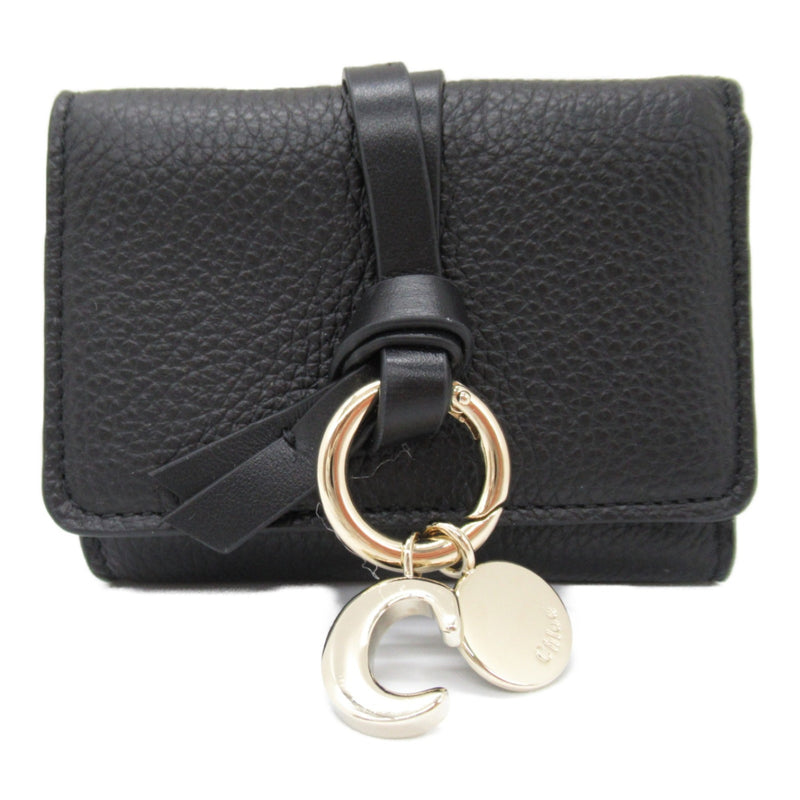 Chloé Black Leather Middle Wallet (Tri-Fold)