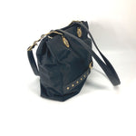 Versace Black Gold Nylon Shoulder Bag Tote Bag (Pre-Owned)