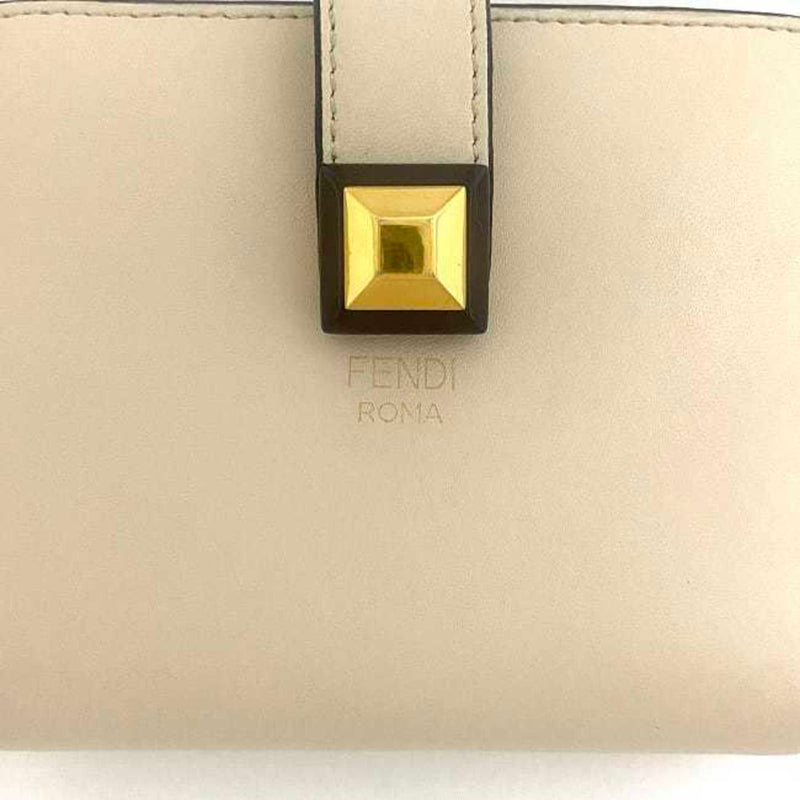 Fendi Beige Gold Orange Leather Wallet (Bi-Fold) (Pre-Owned)