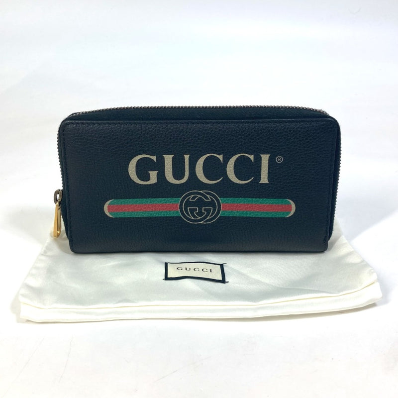 Gucci Black Leather Long Wallet (Bi-Fold) (Pre-Owned)