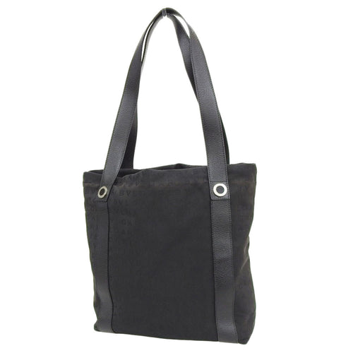 Bvlgari Logomania Black Canvas Shoulder Bag Tote Bag (Pre-Owned)