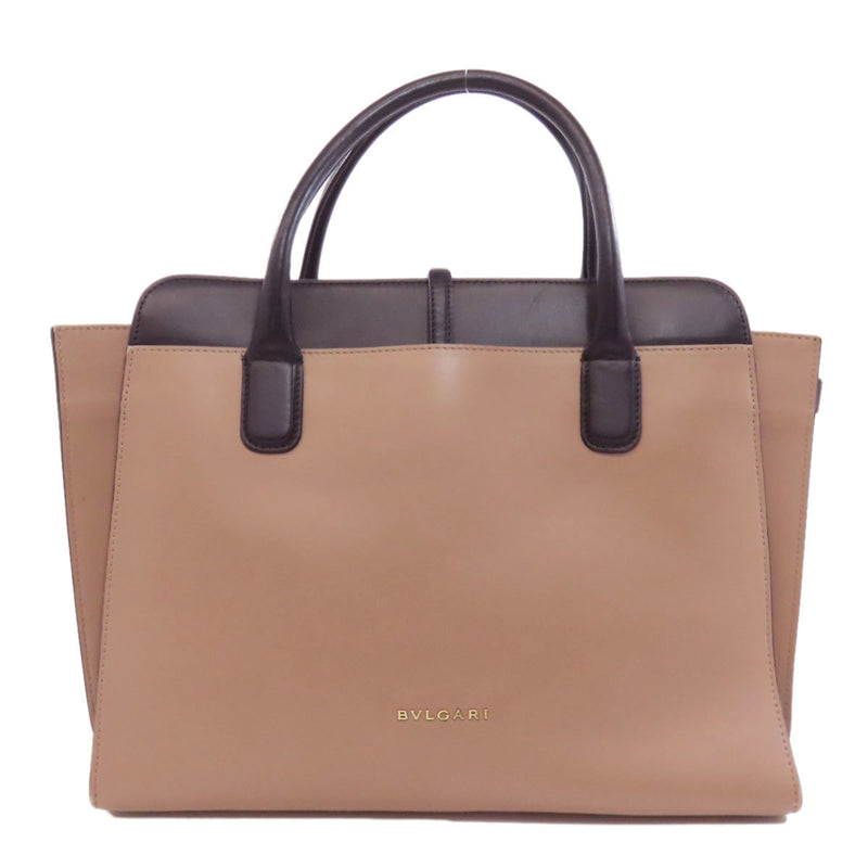 Bvlgari Beige Leather Tote Bag (Pre-Owned)