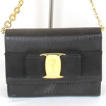 Salvatore Ferragamo Black Leather Shoulder Bag (Pre-Owned)