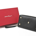 Salvatore Ferragamo Black Leather Long Wallet (Bi-Fold) (Pre-Owned)