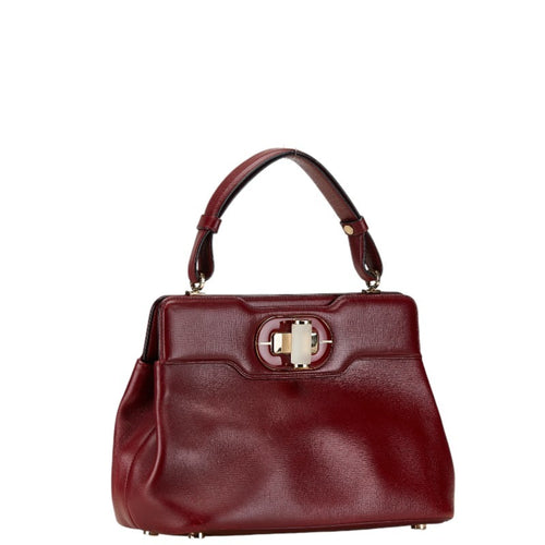 Bvlgari Wine Leather Handbag (Pre-Owned)