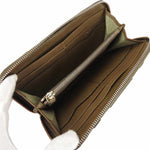 Bvlgari Khaki Brown Canvas Leather Long Wallet (Bi-Fold) (Pre-Owned)