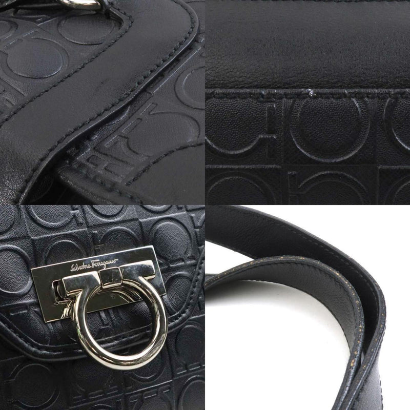 Salvatore Ferragamo Black Leather Shoulder Bag (Pre-Owned)