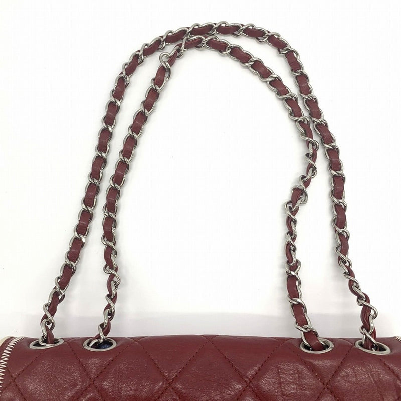 Chanel Bordeaux Leather Shoulder Bag (Pre-Owned)