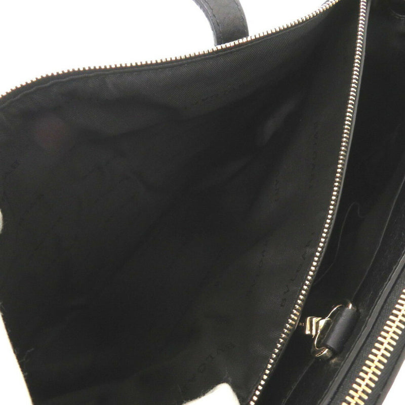 Bvlgari Black Leather Handbag Tote Bag (Pre-Owned)