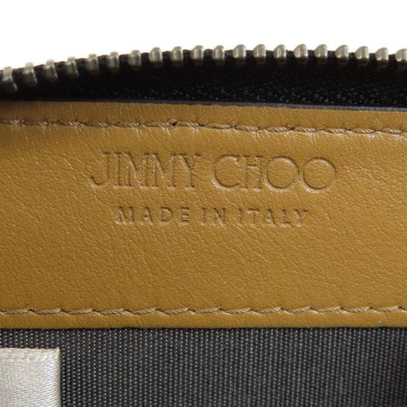 Jimmy Choo Black Brown Leather Coin Purse/Coin Case (Pre-Owned)