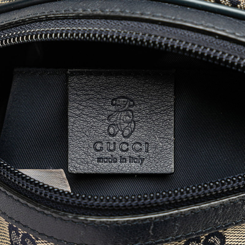 Gucci Navy Canvas Leather Fanny Pack (Pre-Owned)