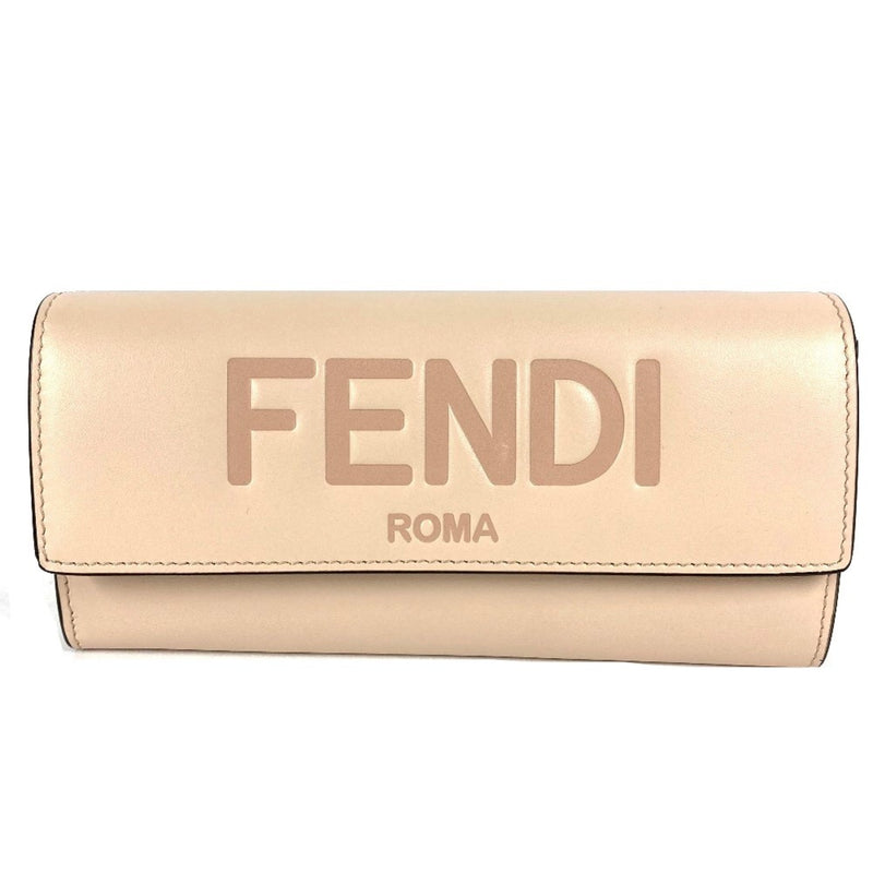 Fendi Beige Leather Long Wallet (Bi-Fold) (Pre-Owned)