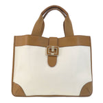 Anya Hindmarch Brown White Canvas Tote Bag (Pre-Owned)